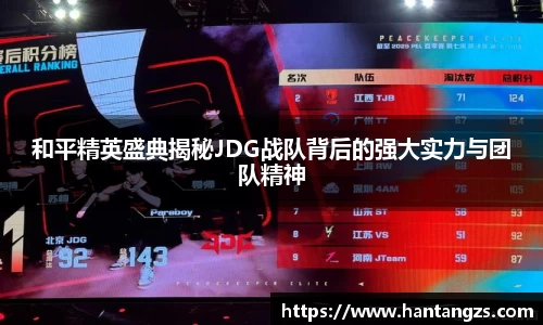 和平精英盛典揭秘JDG战队背后的强大实力与团队精神